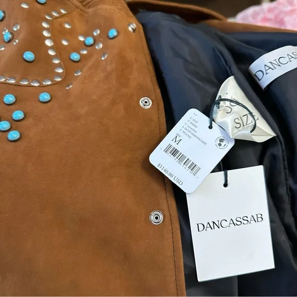 Free People Dancassab Ennio Bomber leather Jacket x Free People Medium - Picture 6 of 8